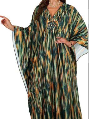 JILUVIN Kaftan Dress Ankle Length